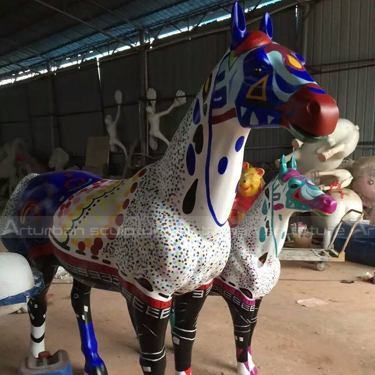 painted horse statues