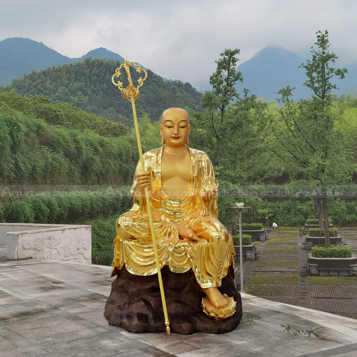 Chinese Monk Statue