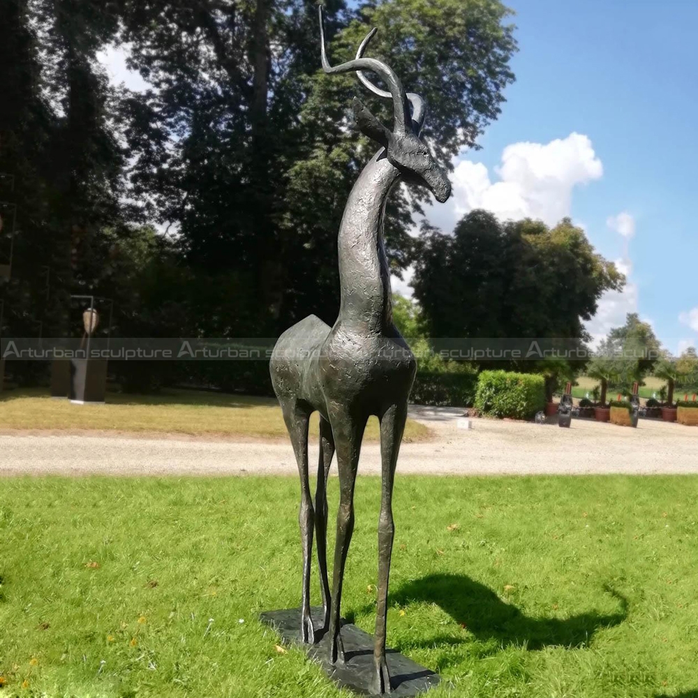 bronze gazelle statue