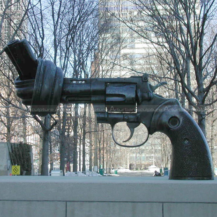 knotted gun sculpture