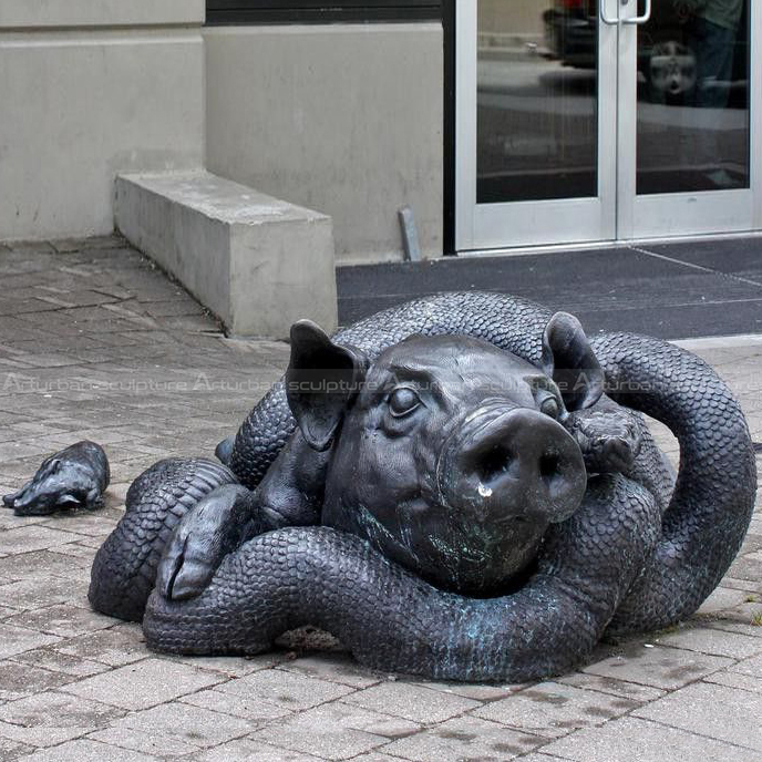 Pig and Snake sculpture