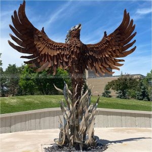 metal phoenix sculpture