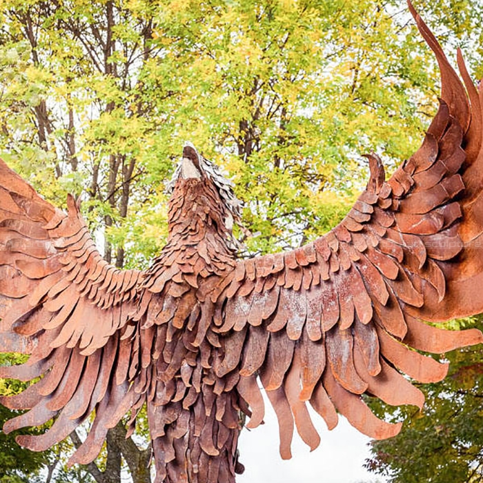 metal phoenix sculpture