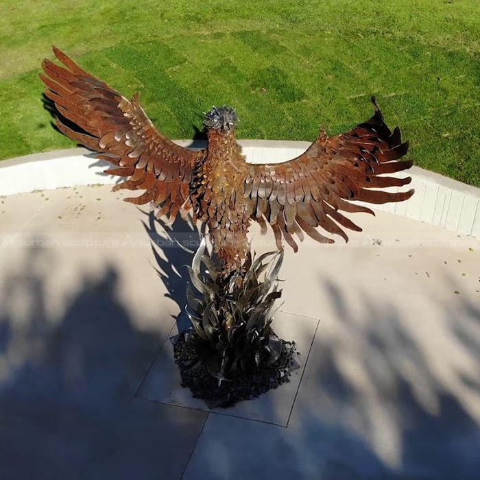 metal phoenix sculpture