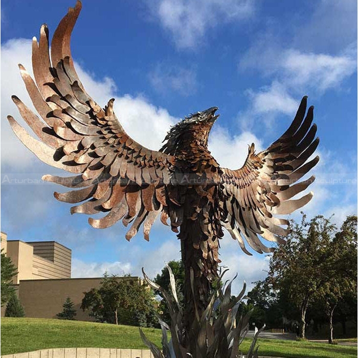 metal phoenix sculpture