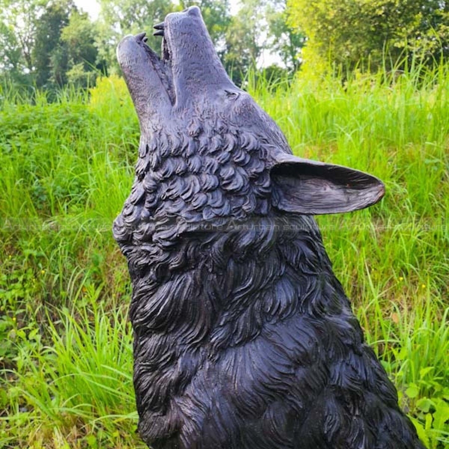 howling wolf sculpture