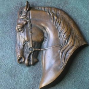 Horse Head Relief Sculpture