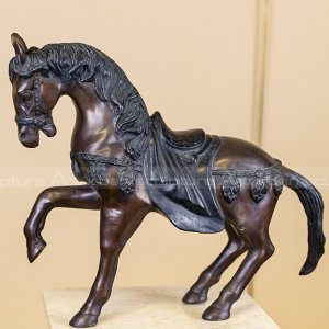 horse with saddle statue