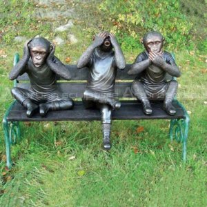 three wise monkeys sculpture