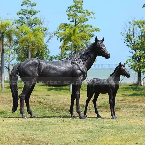 black horse sculpture