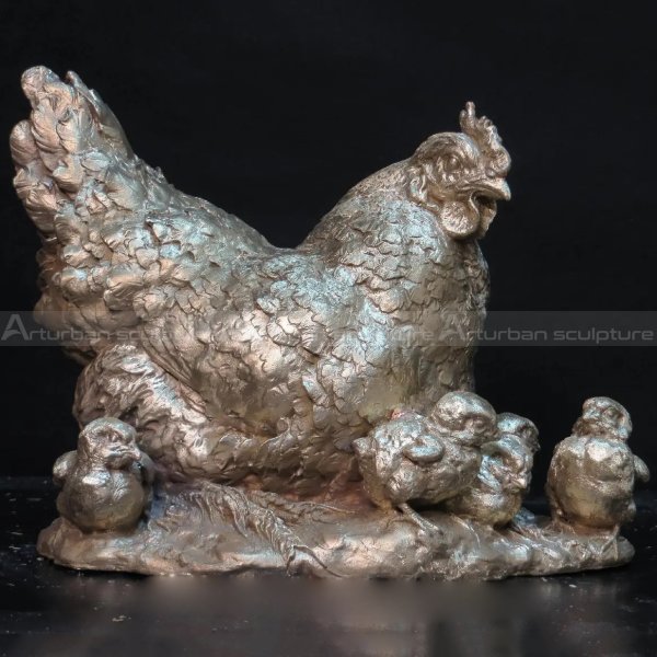 Metal Chicken Garden Sculpture