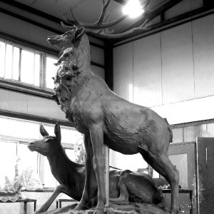 standing stag statue