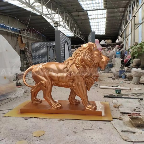 golden lion statue