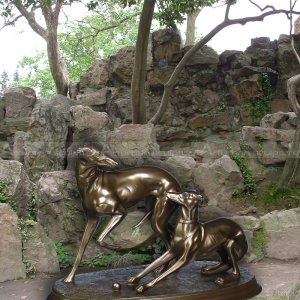 bronze greyhounds sculptures