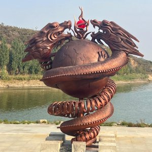 bronze chinese dragon statue
