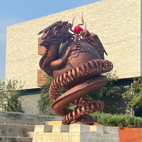 bronze chinese dragon statue