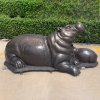 bronze hippo statue