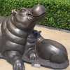 bronze hippo statue