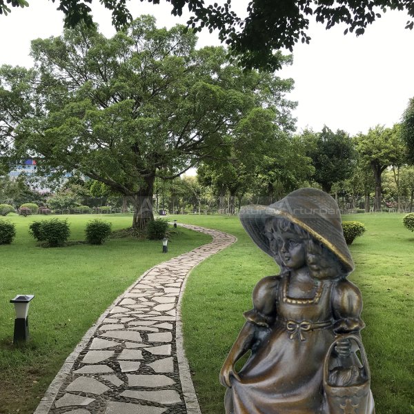 Bell Girl With Basket Statue