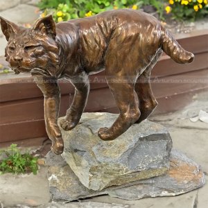 Bronze Wildcat Sculpture