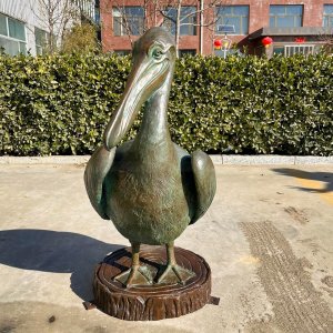 Metal Pelican Statue
