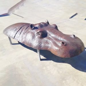 Swimming Hippo Garden Statue