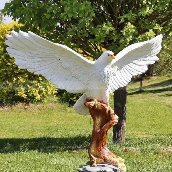 White Bald Eagle Statue