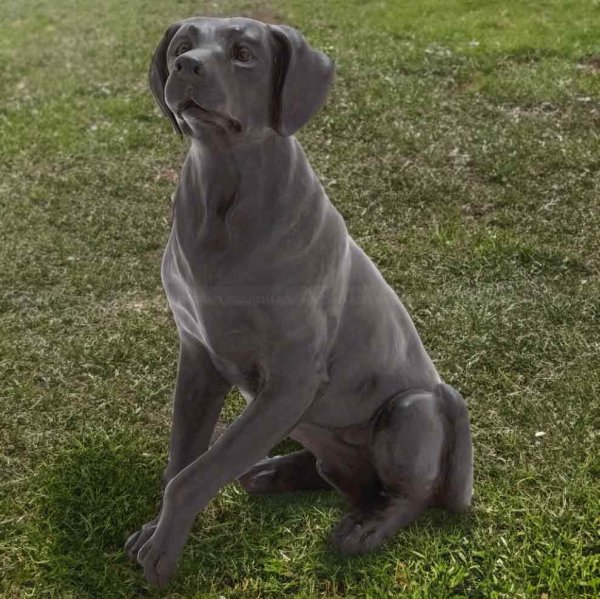 black lab puppy statue