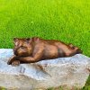 bronze grizzly bear statue