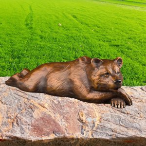 bronze grizzly bear statue