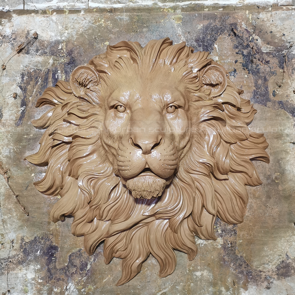  lion head garden ornament clay mold