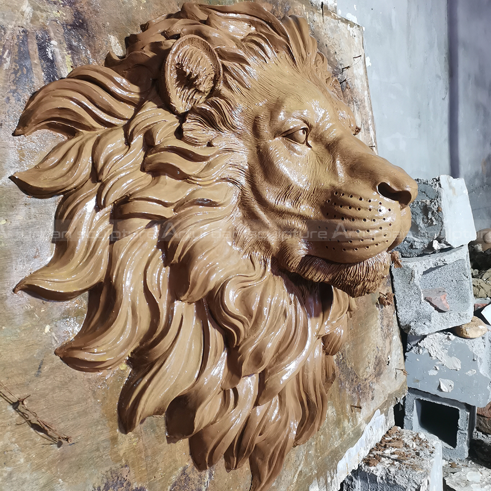  lion head garden ornament clay mold