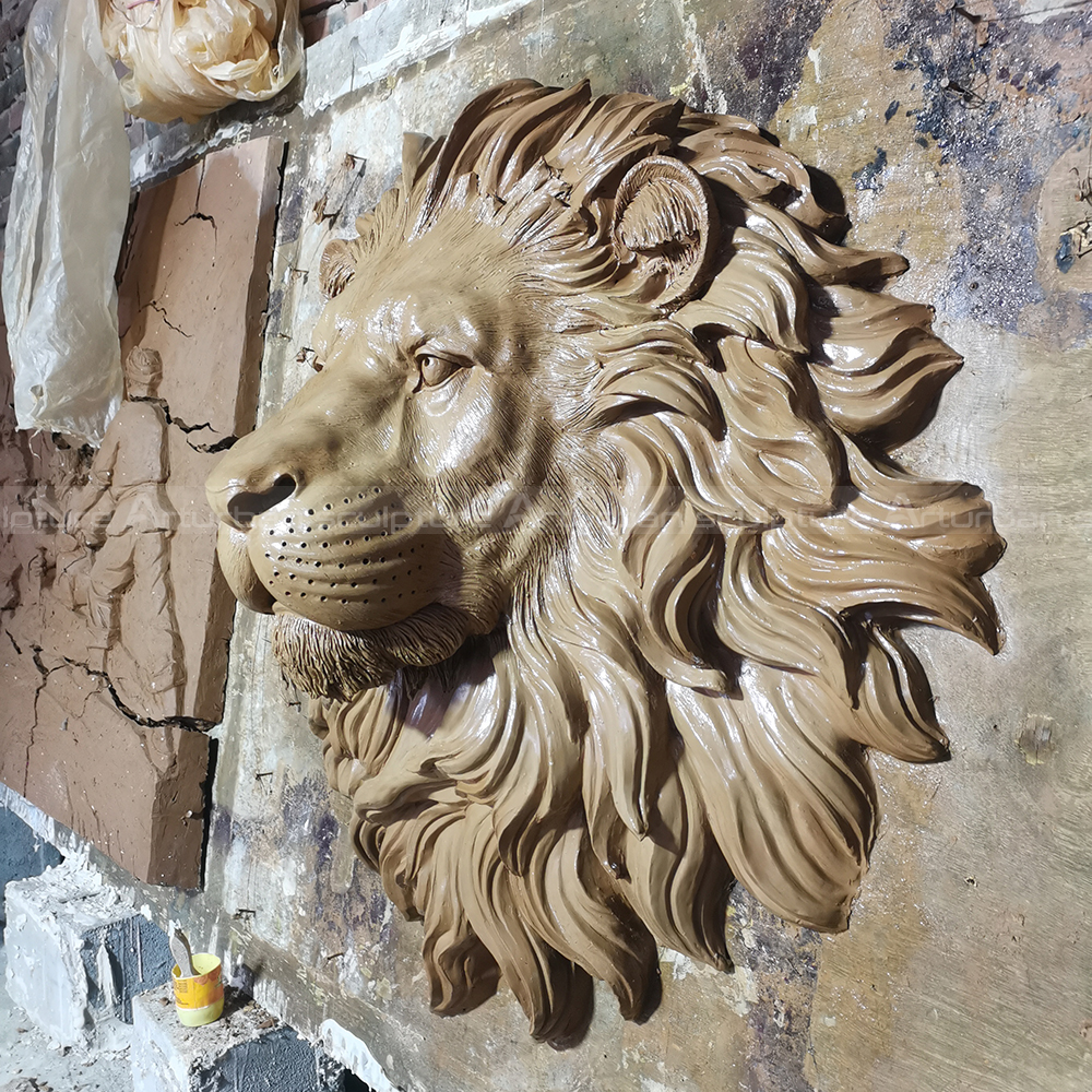  lion head garden ornament clay mold