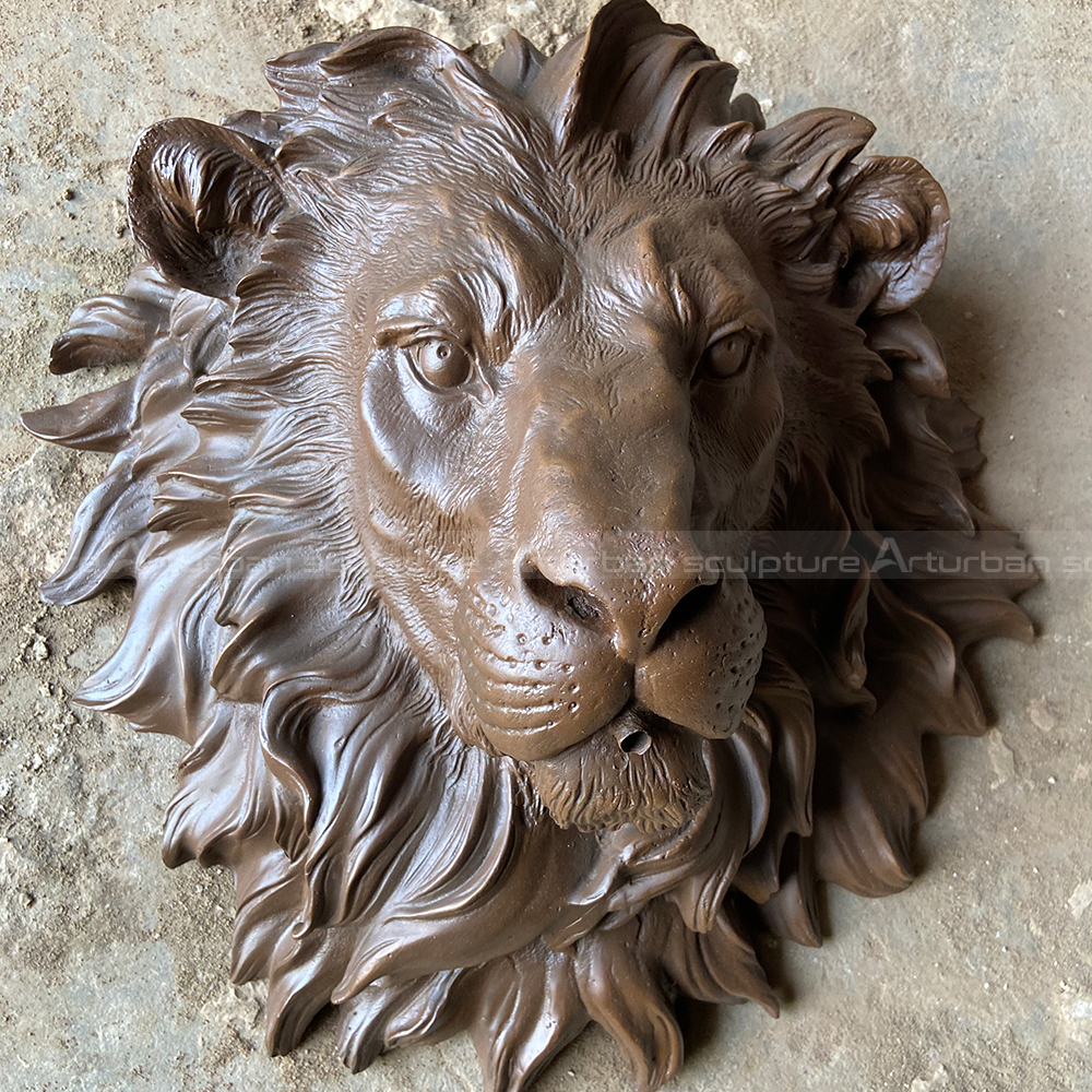  lion head garden ornament clay mold