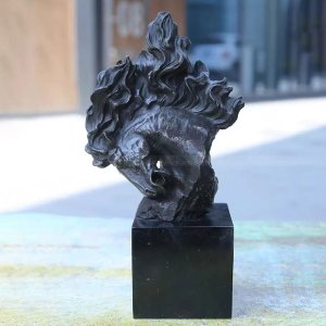 Black Horse Head Statue