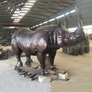 Bronze Rhino Sculpture