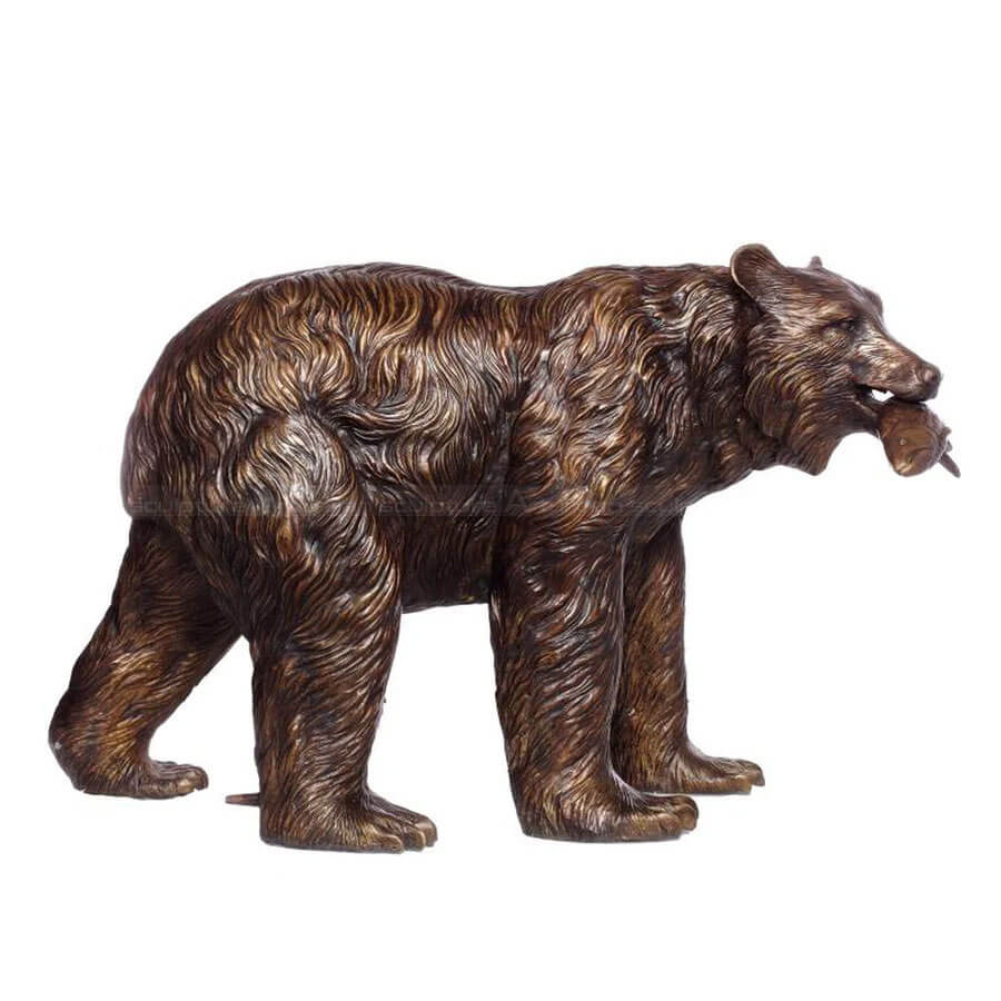 Bear with Fish Statue