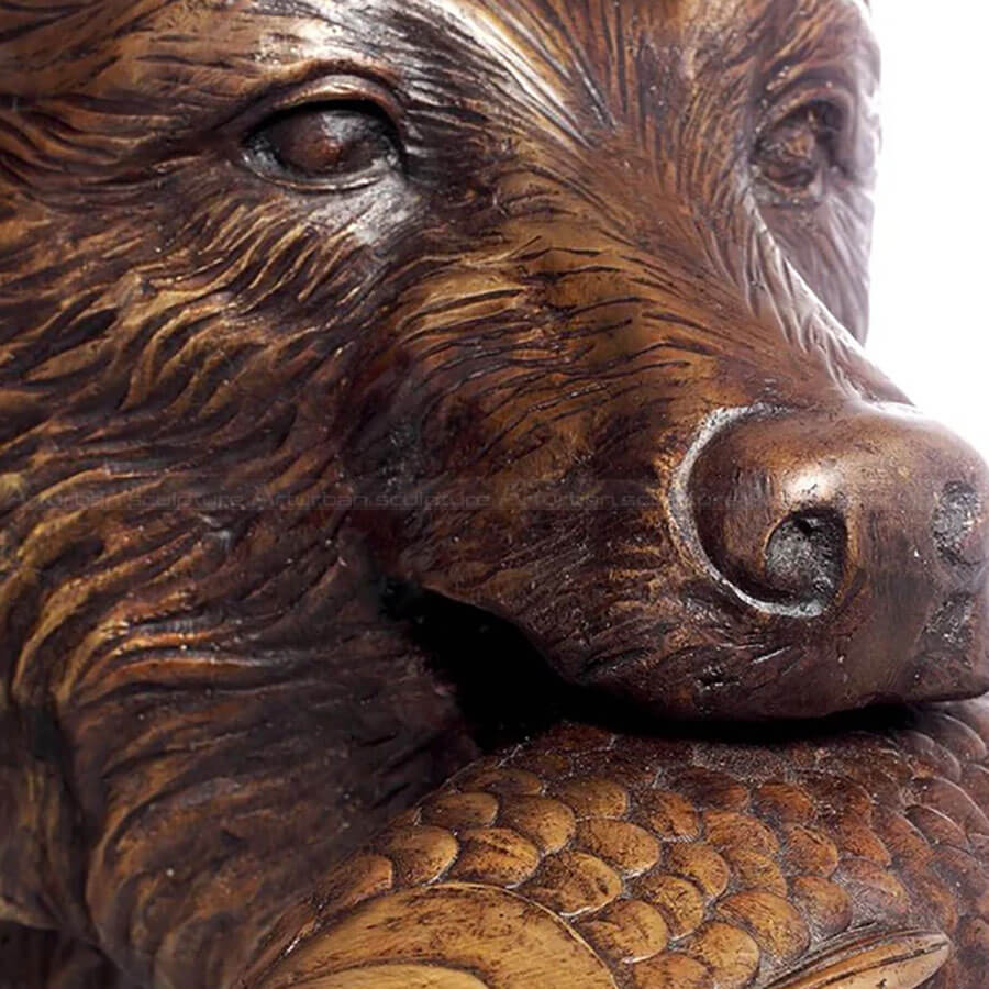 Bear with Fish Statue