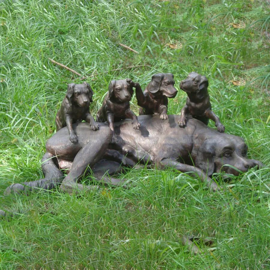 Black Lab Lawn Statue