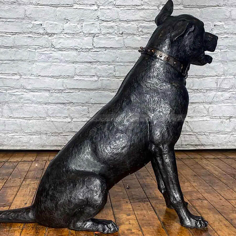 life size black lab statue