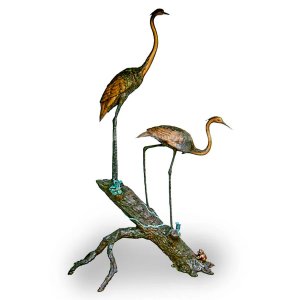 Crane Garden Sculptures Pair