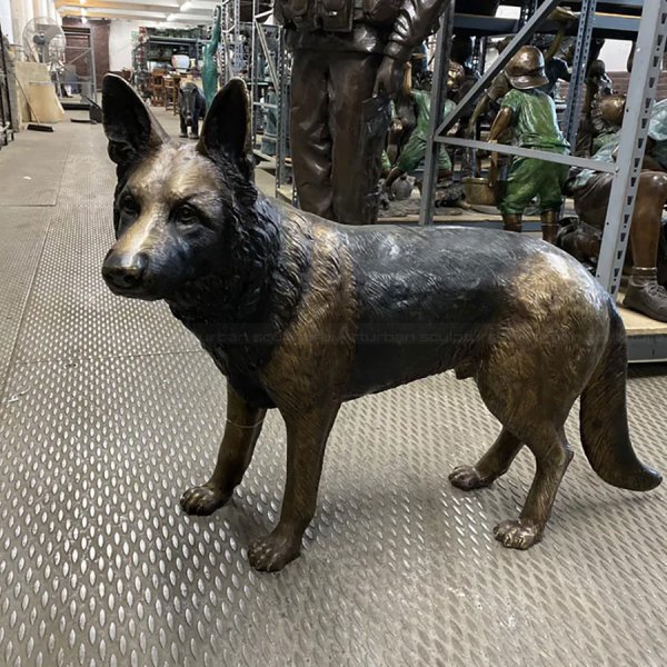 German Shepherd Bronze Sculpture