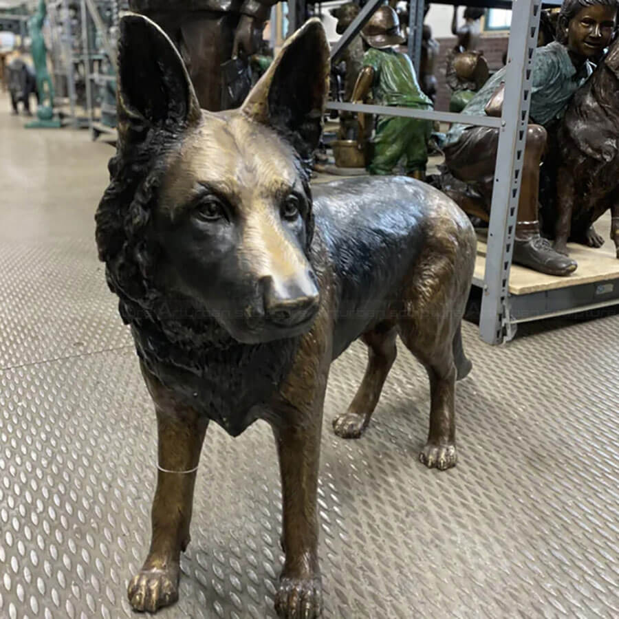 German Shepherd Bronze Sculpture