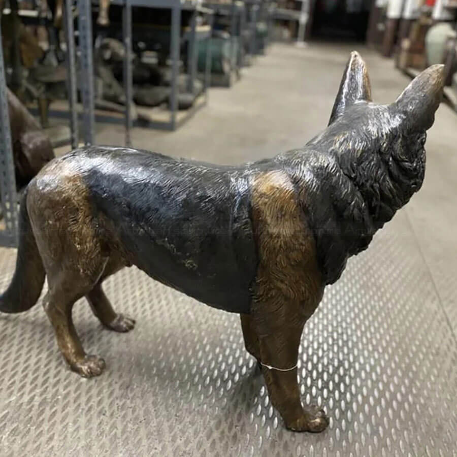 German Shepherd Bronze Sculpture