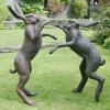 Boxing Hares Bronze Sculpture