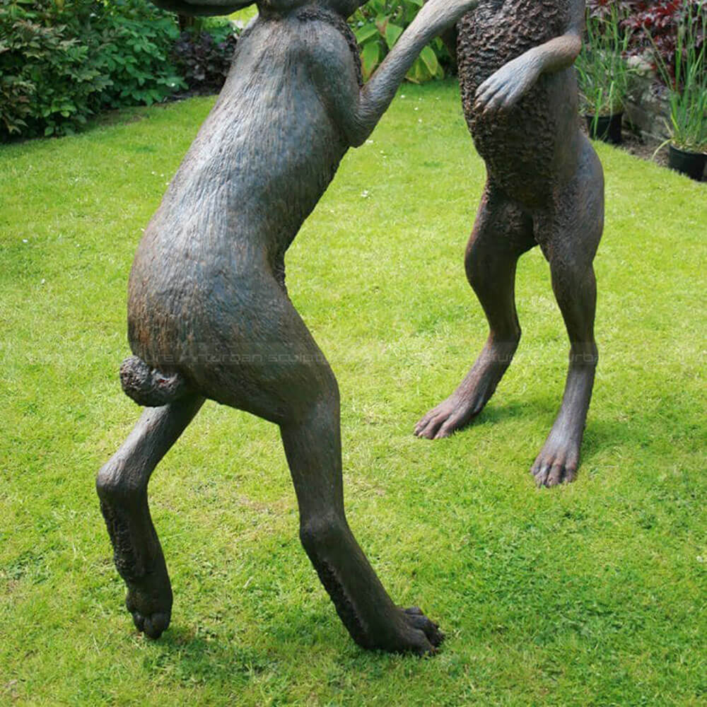 Boxing Hares Bronze Sculpture