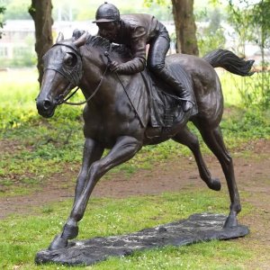 Bronze Jockey on Horse