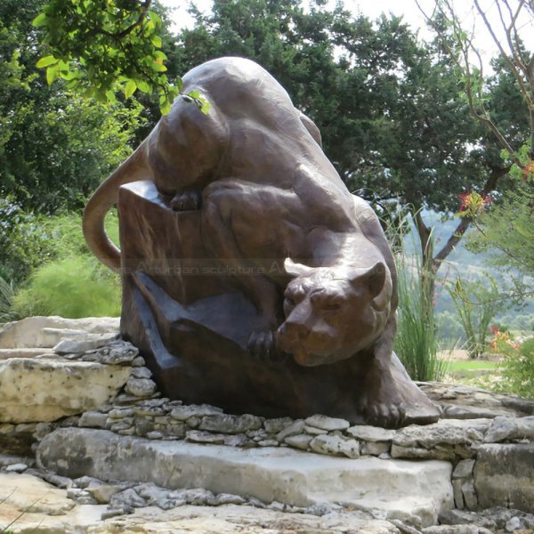 Bronze Mountain Lion Statue