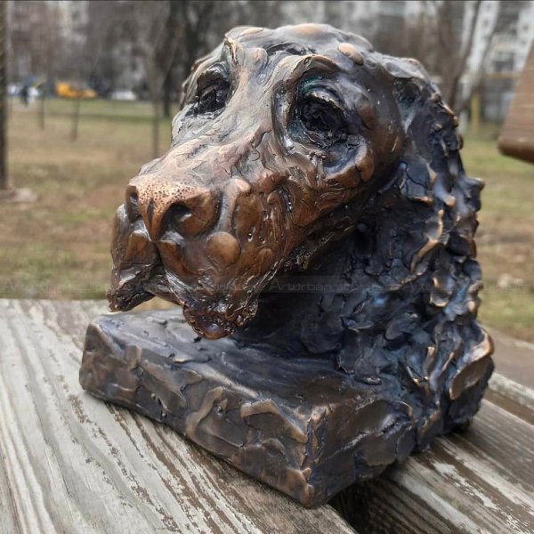 Dog Face Sculpture