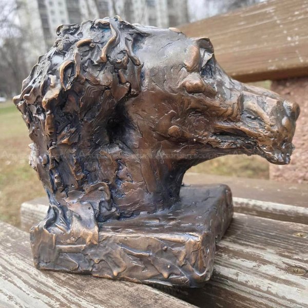 Dog Face Sculpture